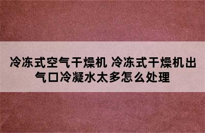 冷冻式空气干燥机 冷冻式干燥机出气口冷凝水太多怎么处理